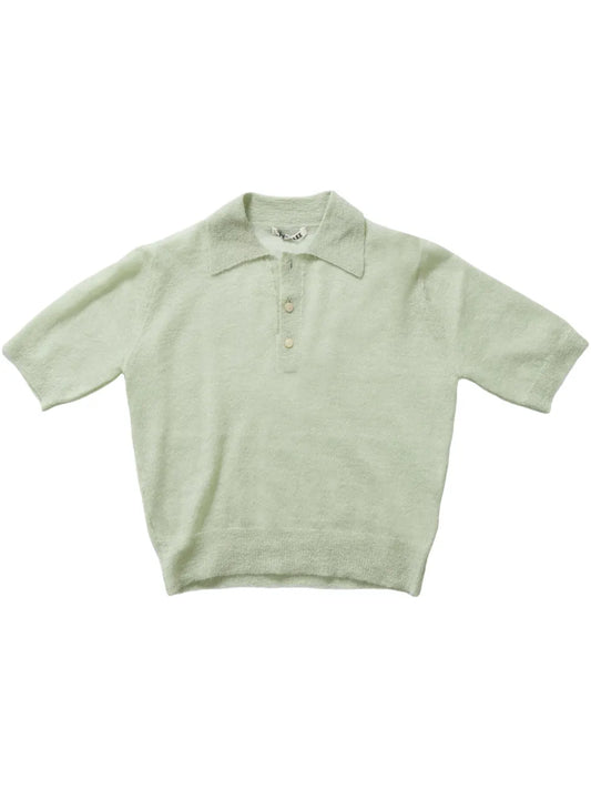 Fine-Knit Sheer Polo Shirt