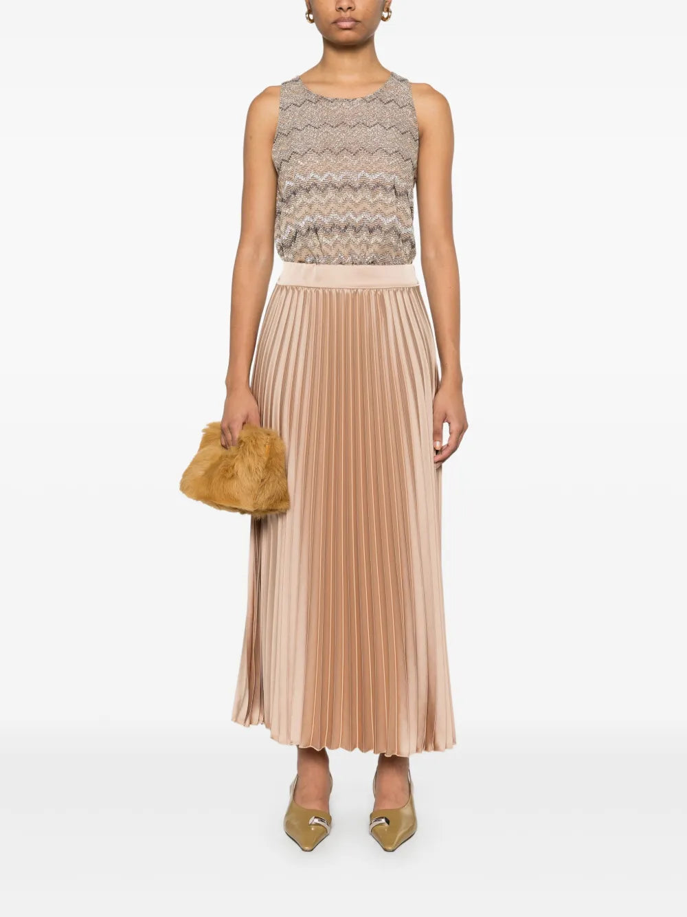 Pleated Midi Skirt