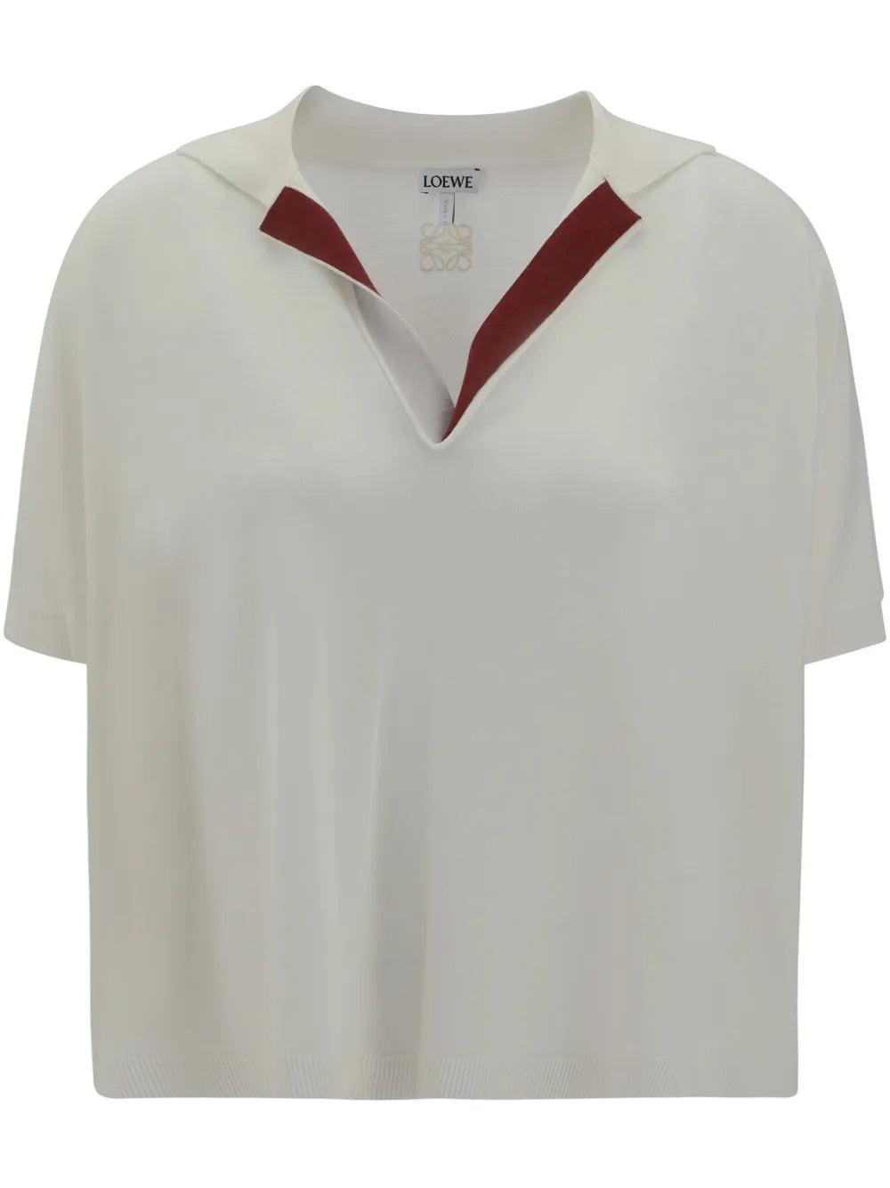 Collar-Detail Short-Sleeve Top