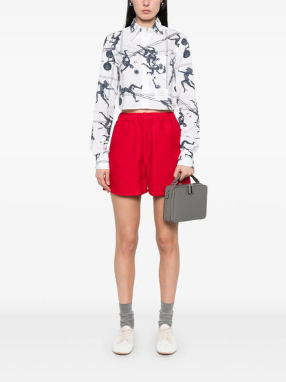 Cropped Pointed-Collar Shirt