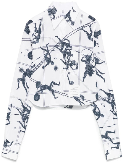 Cropped Pointed-Collar Shirt