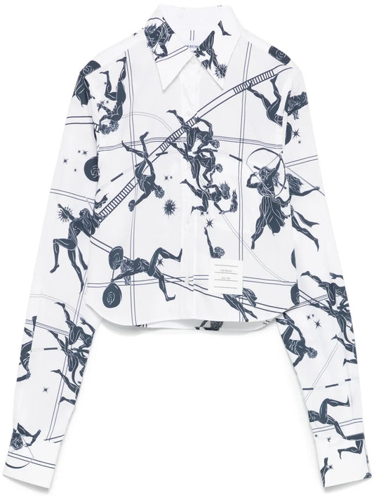 Cropped Pointed-Collar Shirt