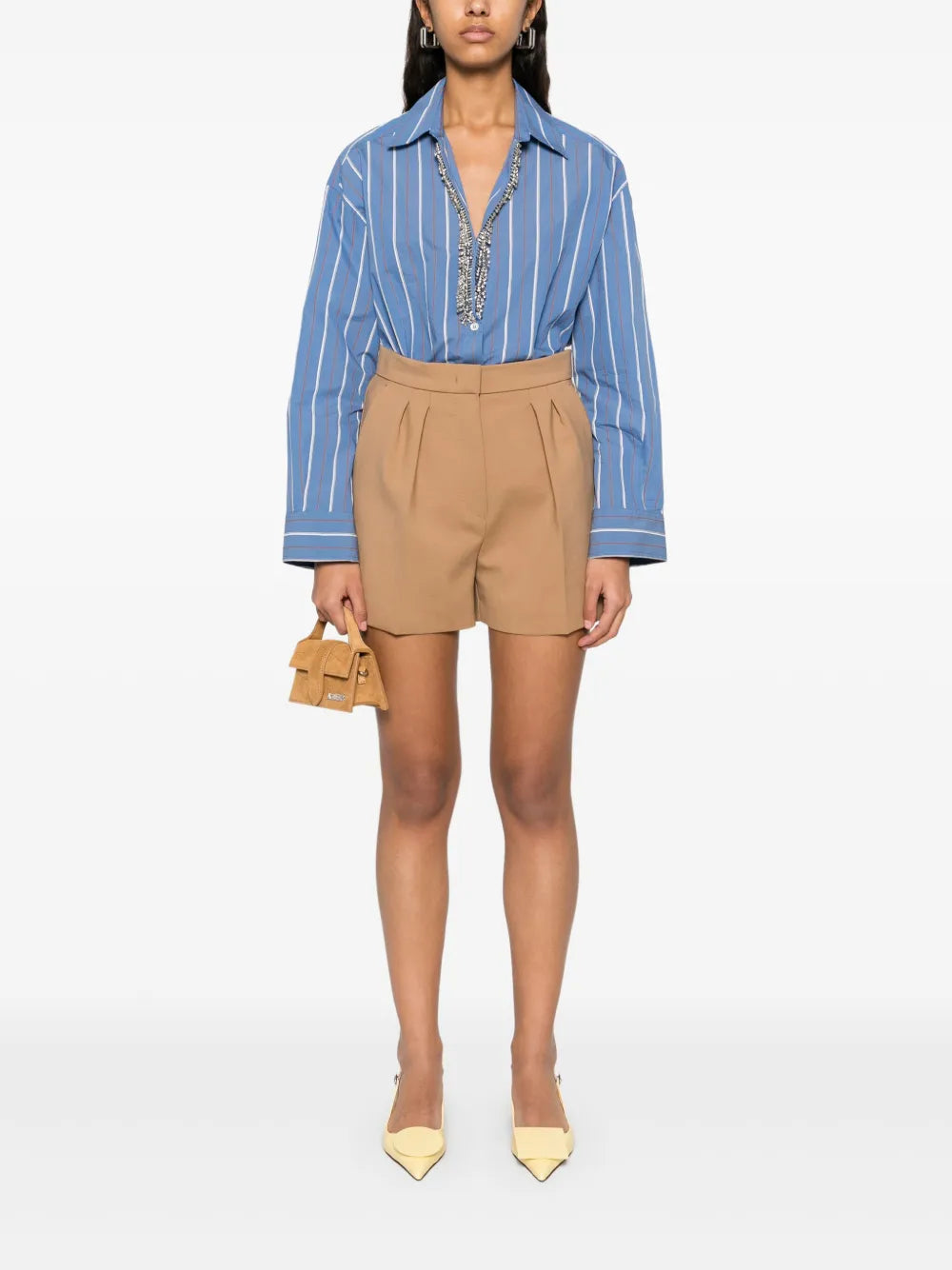 Crystal-Embellished Striped Shirt