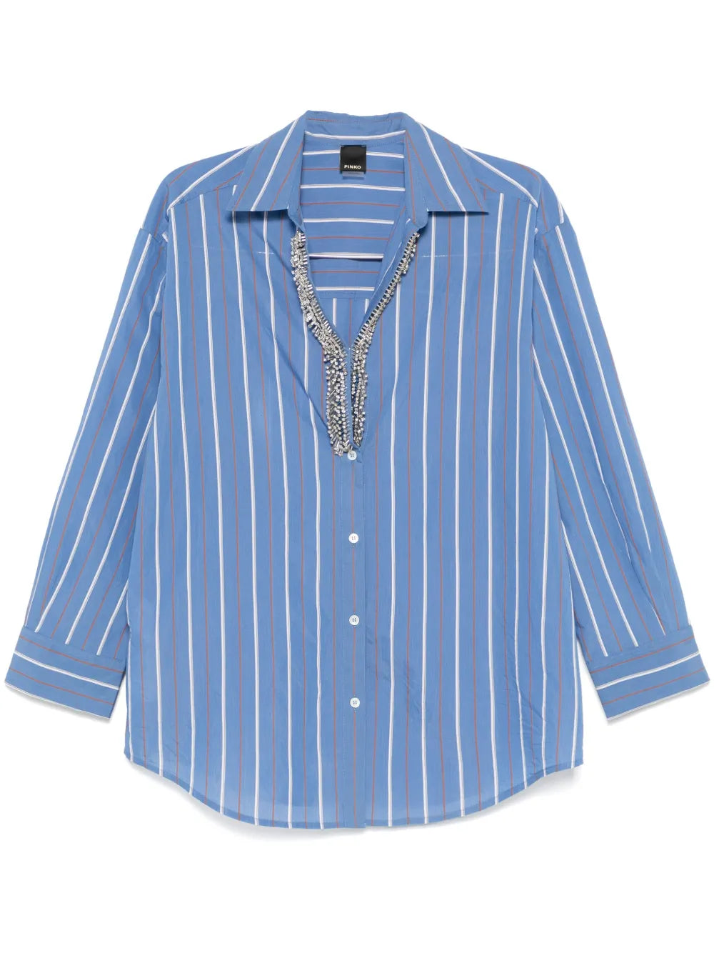 Crystal-Embellished Striped Shirt
