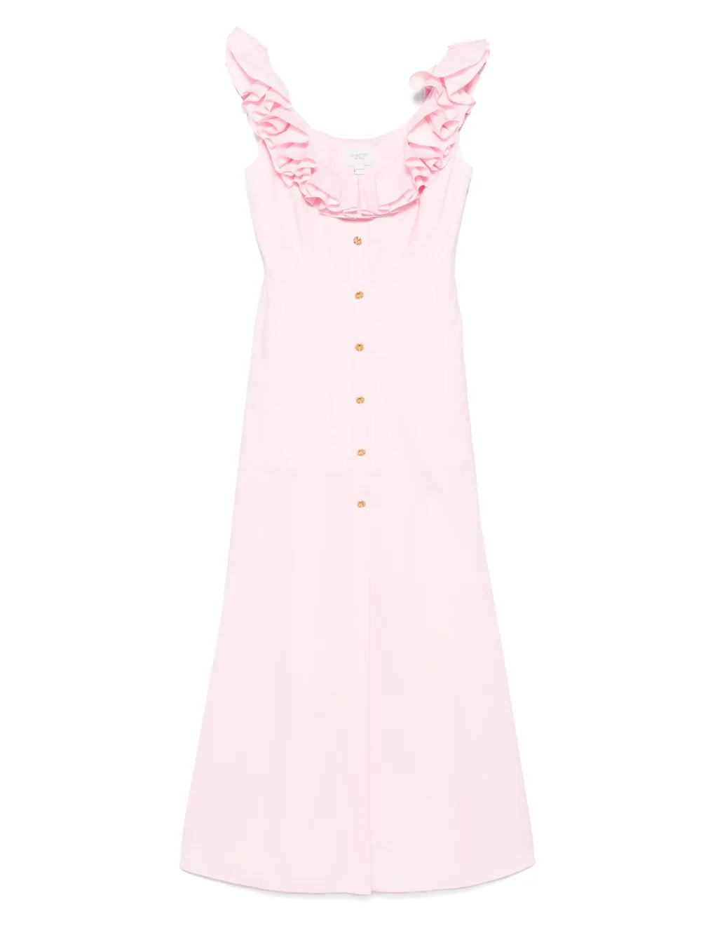 Ruffled-Detail Midi Dress