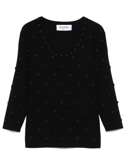 Floral-Appliqué Top