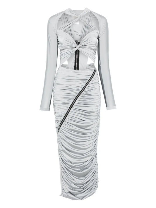 Cut Out-Detail Draped Maxi Dress