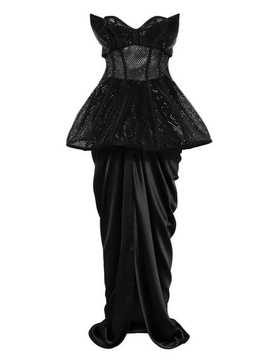 Crystal-Embellished Corset And Maxi Skirt Set