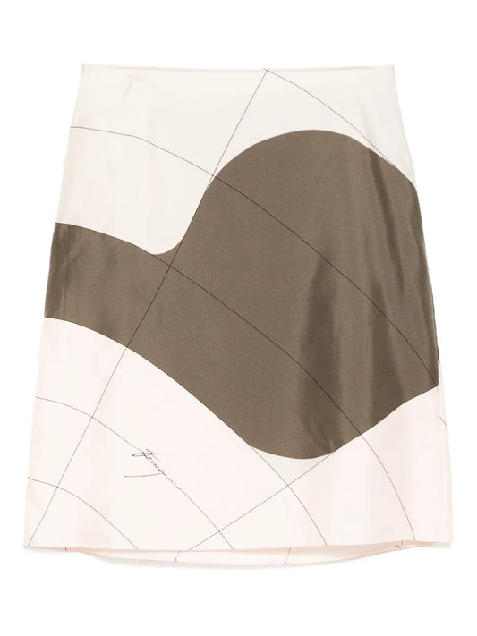 Printed Silk Skirt
