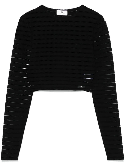 Pointelle-Knit Top