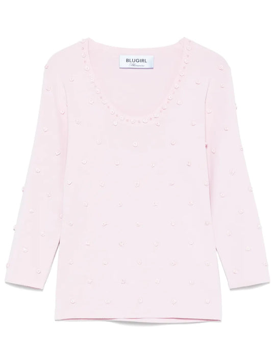 Floral-Appliqué Top