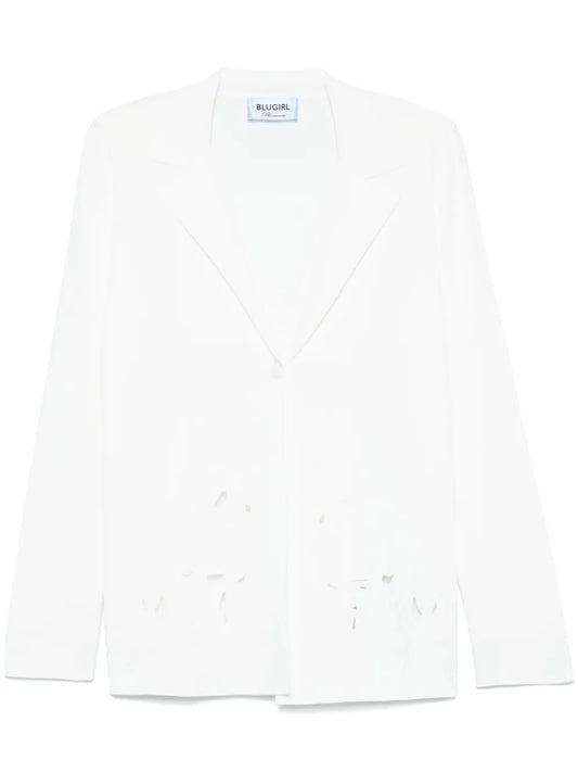 Floral-Embroidered Blazer