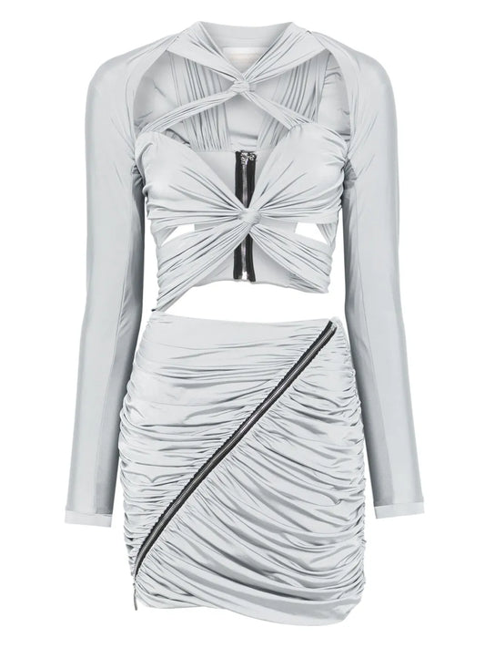 Draped Cut-Out Mini Dress