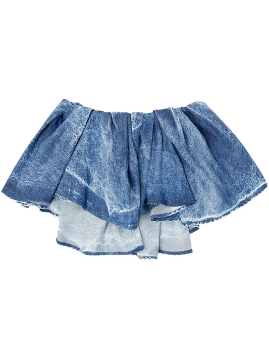 Asymmetric Denim Skirt