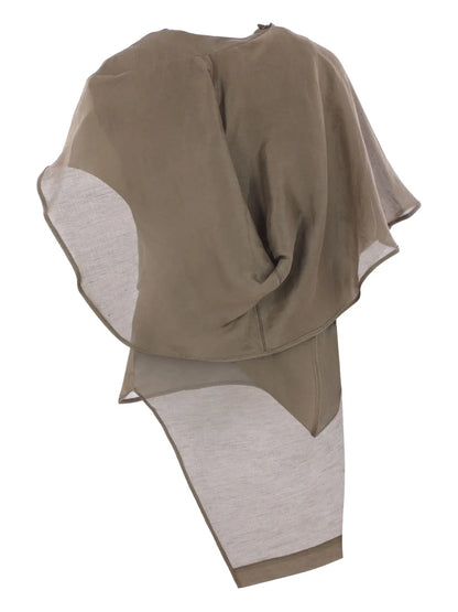 Draped Hooded Top