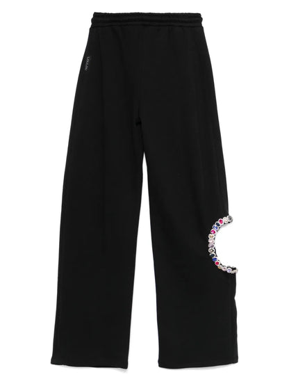Rhinestone-Embellished Track Pants