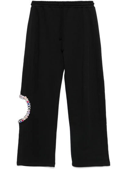Rhinestone-Embellished Track Pants