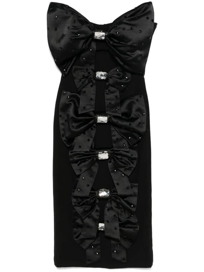 Bow-Embellished Midi Dress