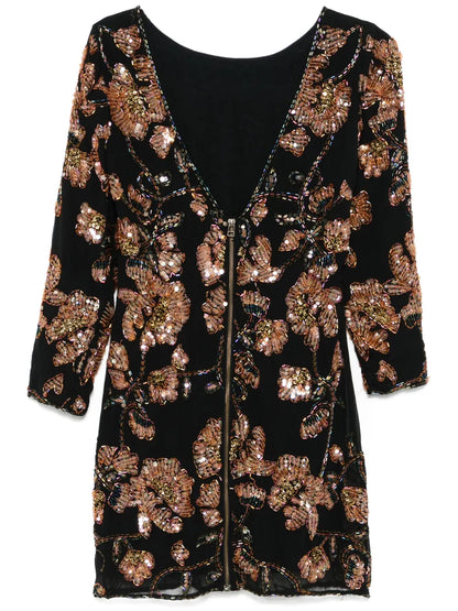 Sequin-Embellished Mini Dress