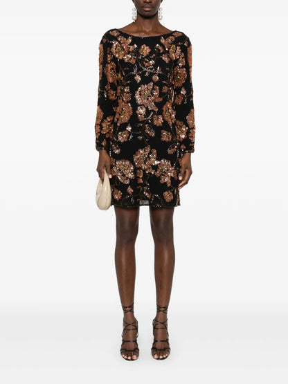 Sequin-Embellished Mini Dress