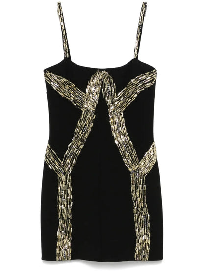 Bead-Embellished Mini Dress
