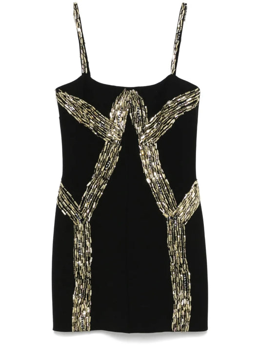 Bead-Embellished Mini Dress
