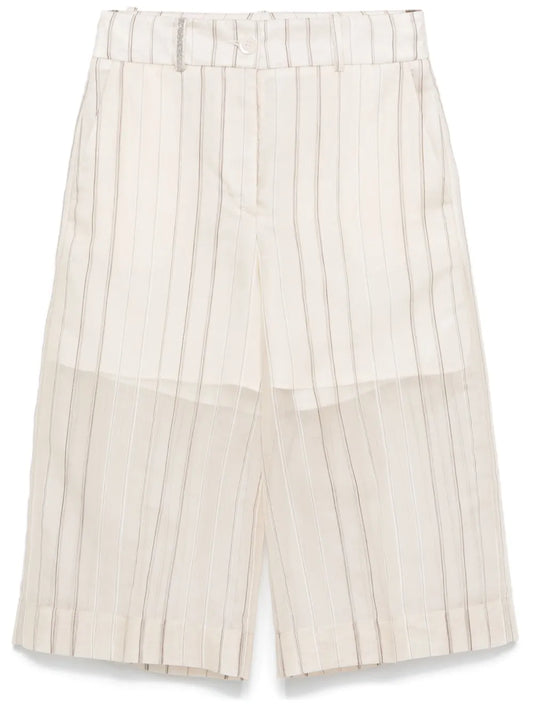 Striped Knee-Length Shorts