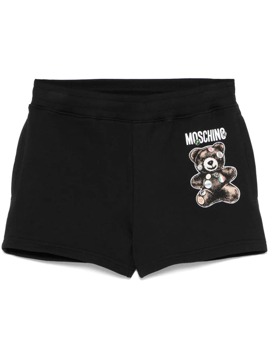 Teddy Bear-Print Track Shorts