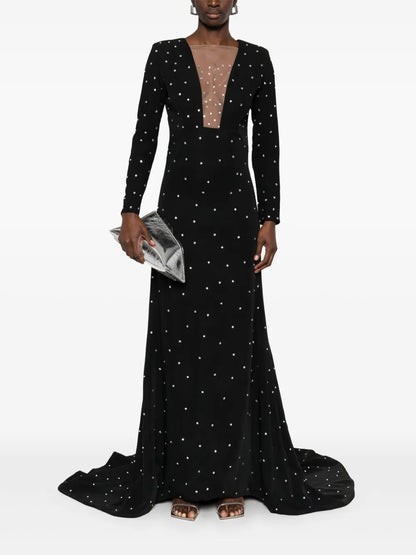 Crystal-Embellished Maxi Dress