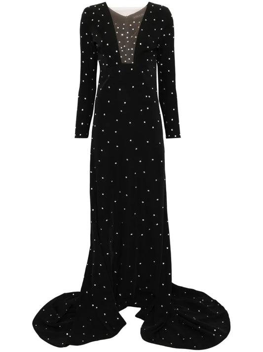 Crystal-Embellished Maxi Dress
