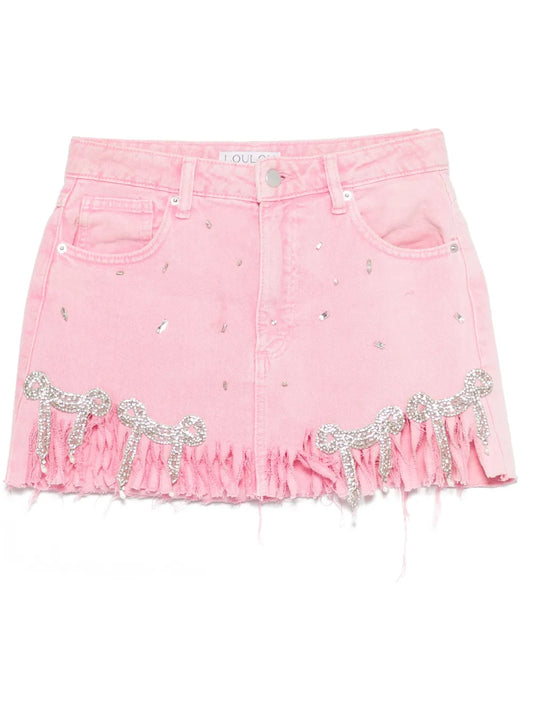 Rhinestone-Embellished Mini Skirt