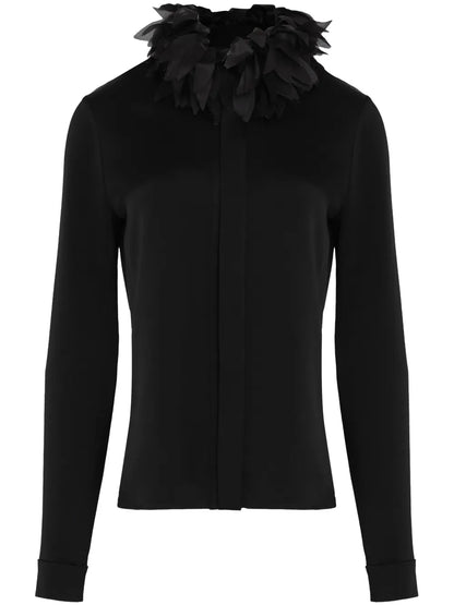 Floral-Appliqué Blouse