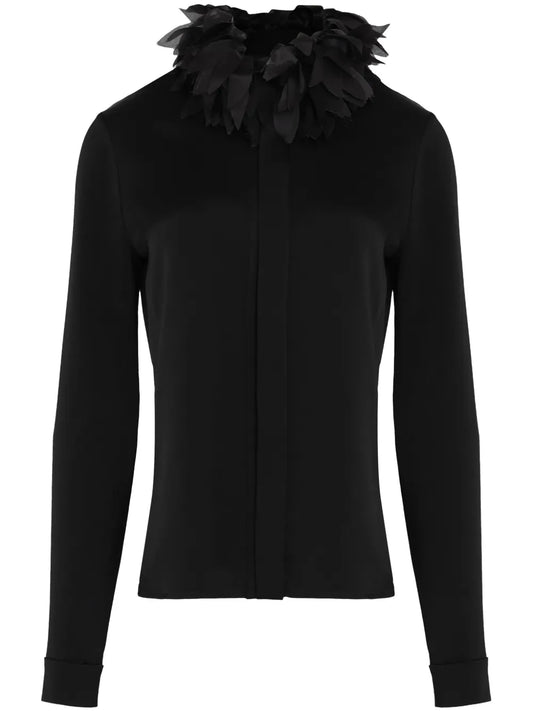 Floral-Appliqué Blouse