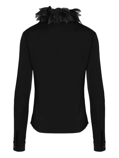 Floral-Appliqué Blouse
