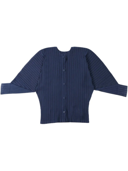 Ribbed Pleated Cardigan