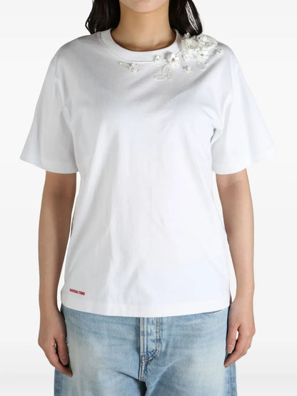 Floral-Appliqué T-Shirt