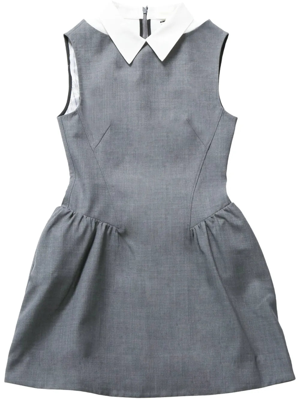 Contrasting-Collar Sleeveless Dress