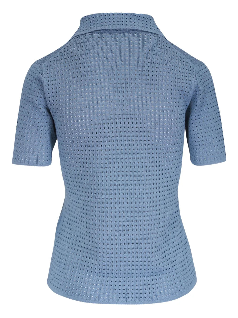 Open-Knit Polo Top