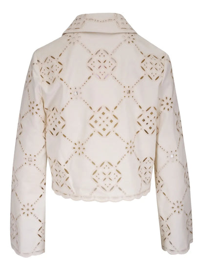 Adelaide Lace-Detail Cropped Jacket