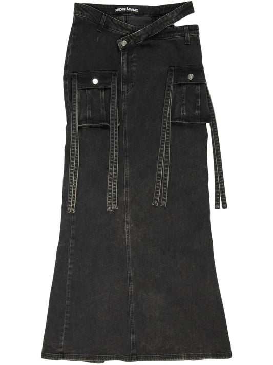 Stretch-Cotton Denim Skirt