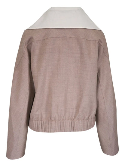 Contrasting-Collar Jacket