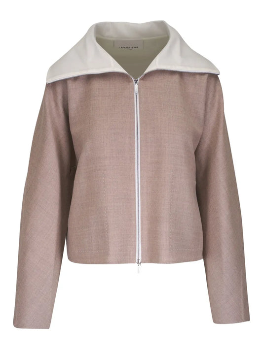 Contrasting-Collar Jacket