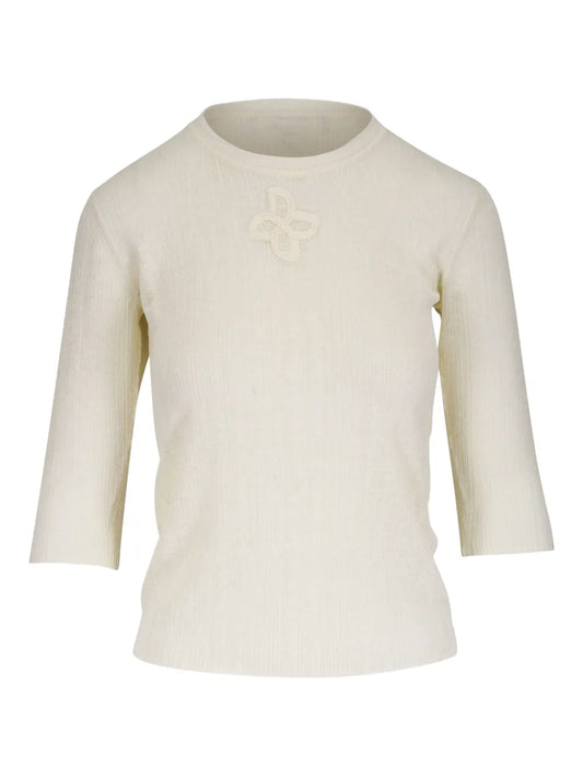 Floral-Appliqué T-Shirt