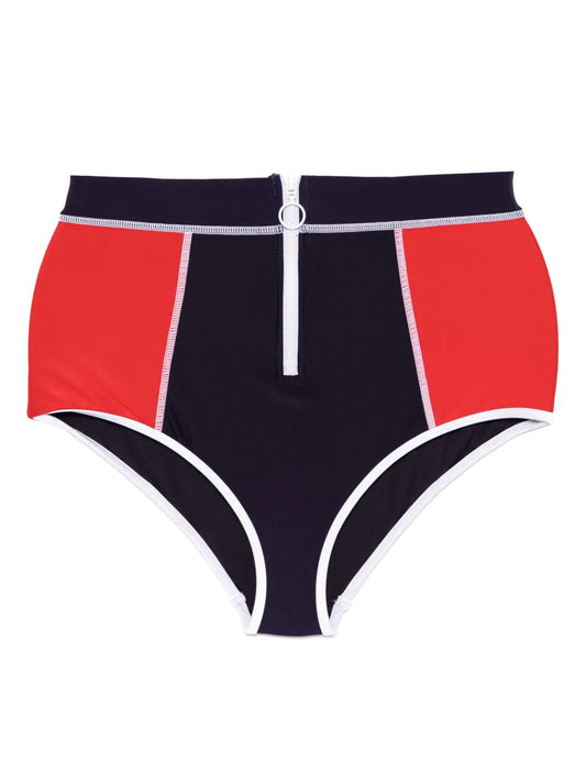 High-Waisted Zipped Swim Bottom