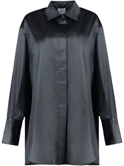 Satin Shirt Dress
