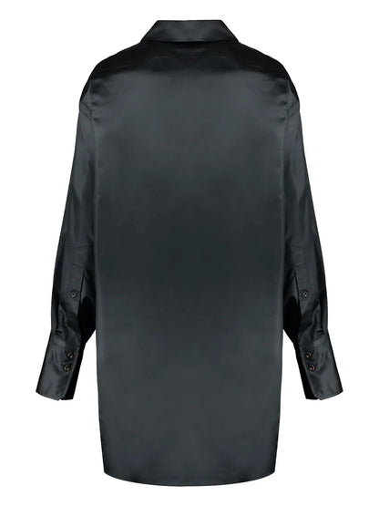 Satin Shirt Dress