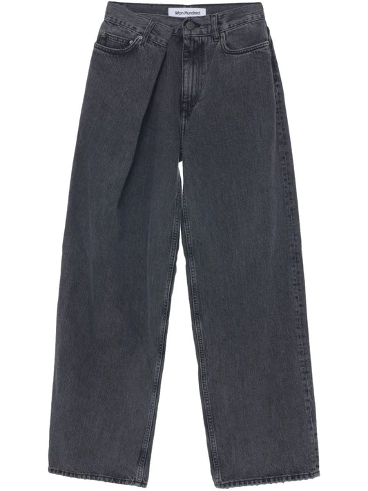 Pleat-Detailing Jeans