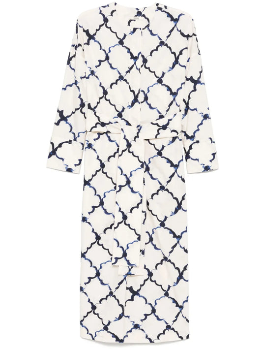 Graphic-Print Midi Dress