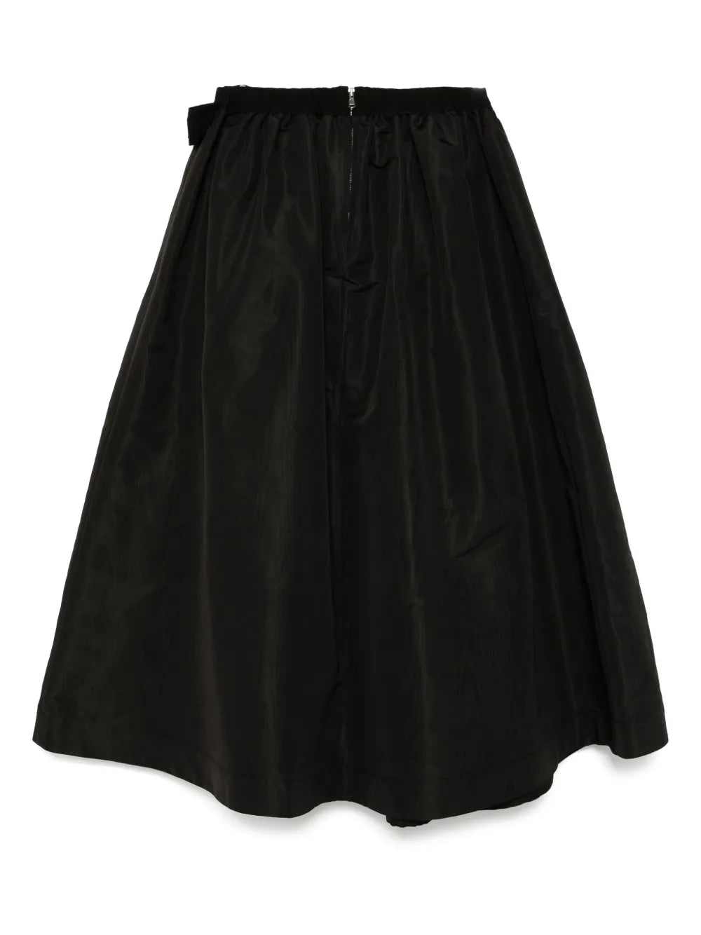 Bow-Detail Silk Midi Skirt