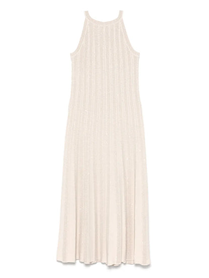 Lurex-Knit Midi Dress